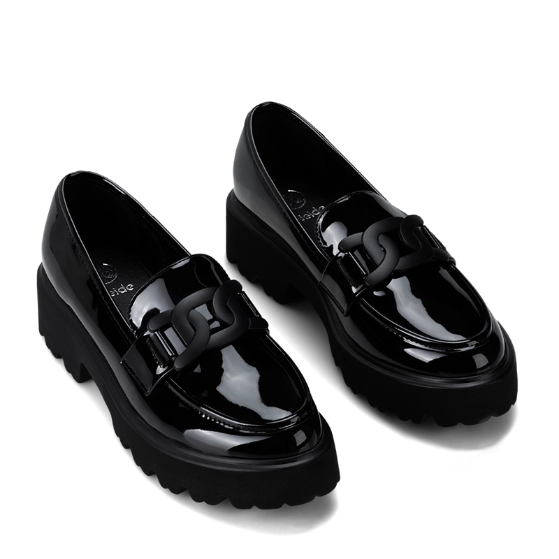 MOCASIN PU ACHAROLADO PLATAFORMA NEGRO CASUAL MUJER WEIDE QIU288 - 6
