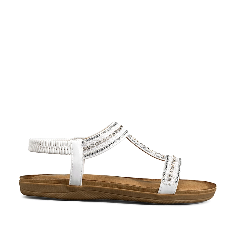 SANDALIA CASUAL PLANA PEDRERIA MUJER WEIDE JN721 - 1