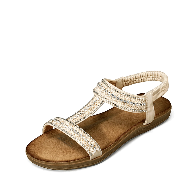 SANDALIA CASUAL PLANA PEDRERIA MUJER WEIDE JN721 - 5