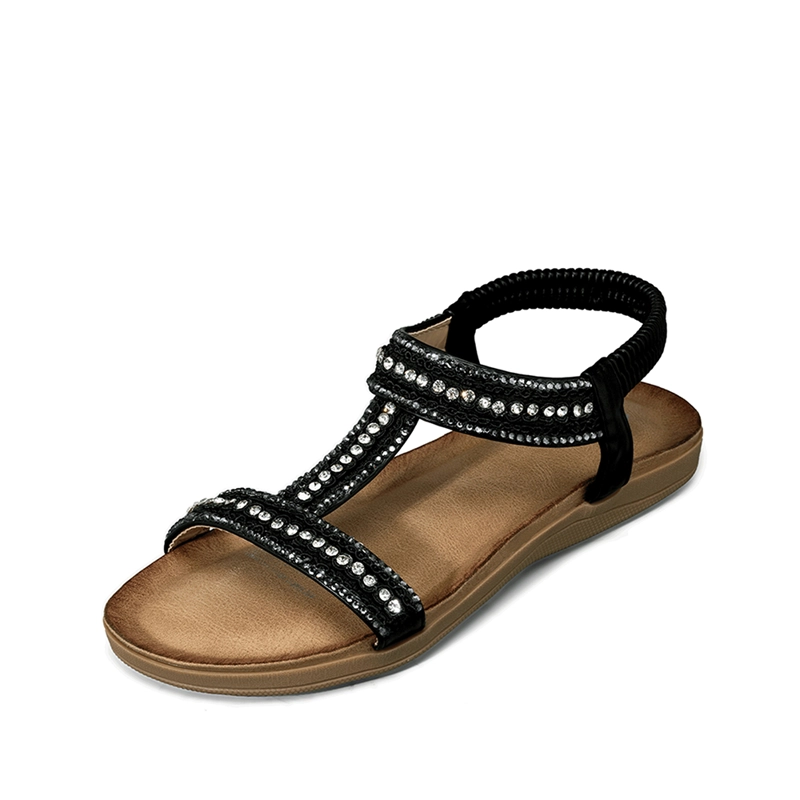 SANDALIA CASUAL PLANA PEDRERIA MUJER WEIDE JN721 - 5