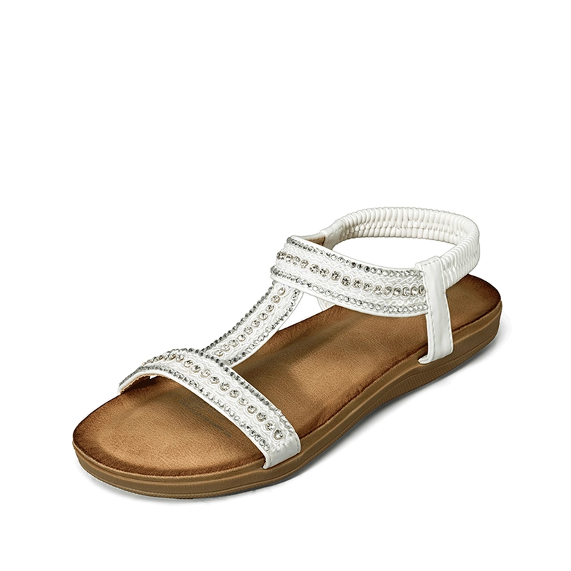 SANDALIA CASUAL PLANA PEDRERIA MUJER WEIDE JN721 - 5