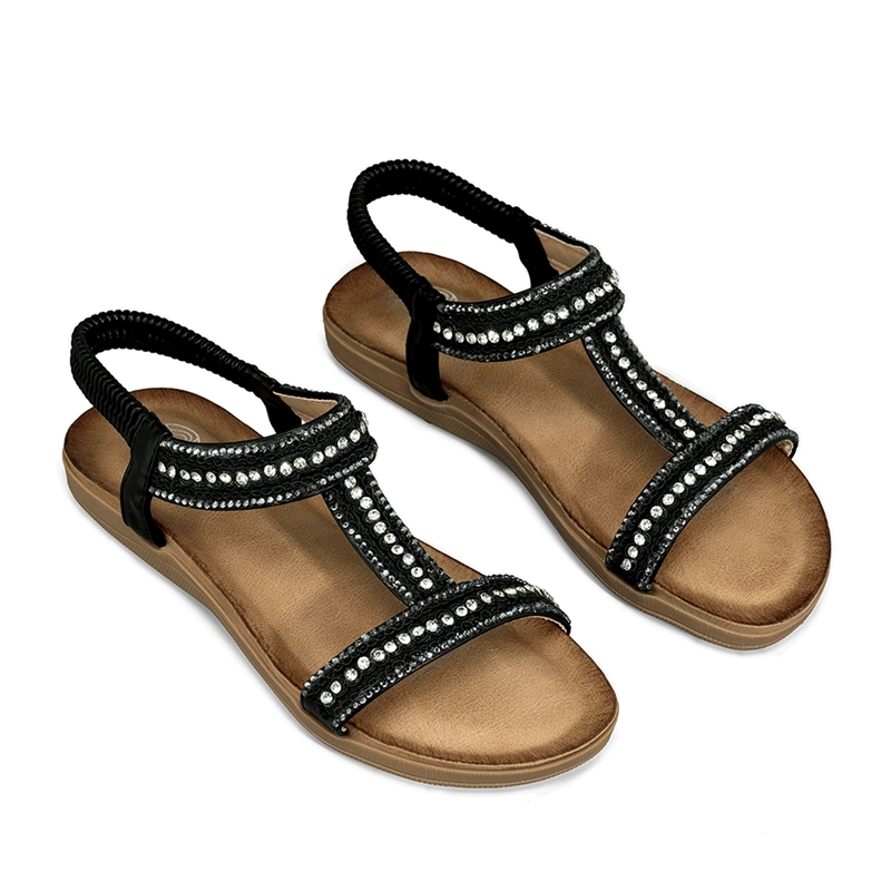 SANDALIA CASUAL PLANA PEDRERIA MUJER WEIDE JN721 - 6