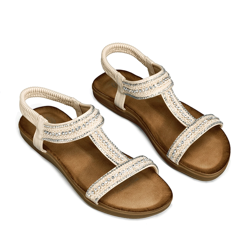 SANDALIA CASUAL PLANA PEDRERIA MUJER WEIDE JN721 - 6