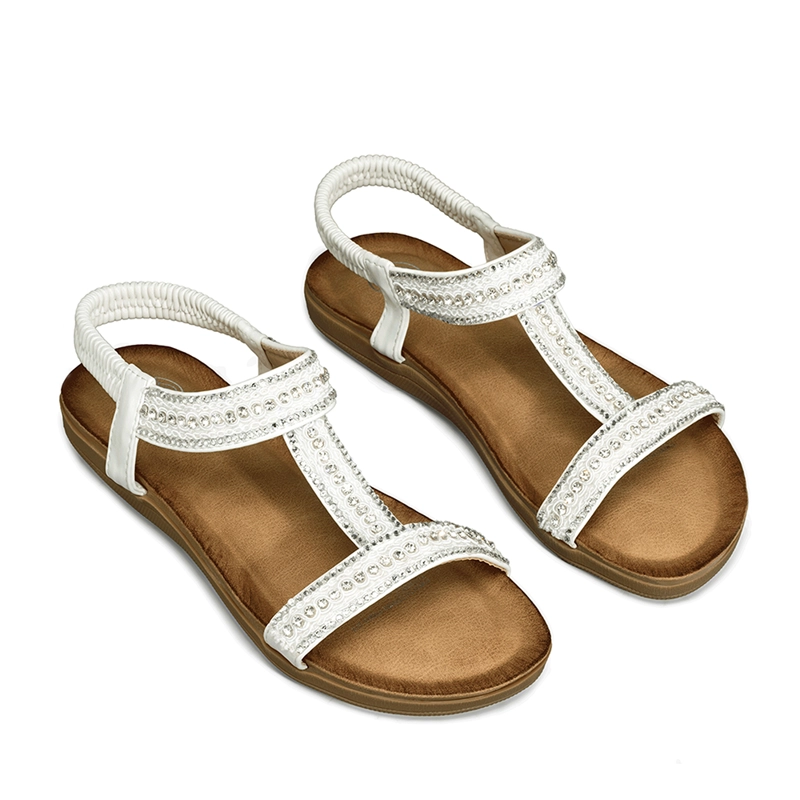 SANDALIA CASUAL PLANA PEDRERIA MUJER WEIDE JN721 - 6