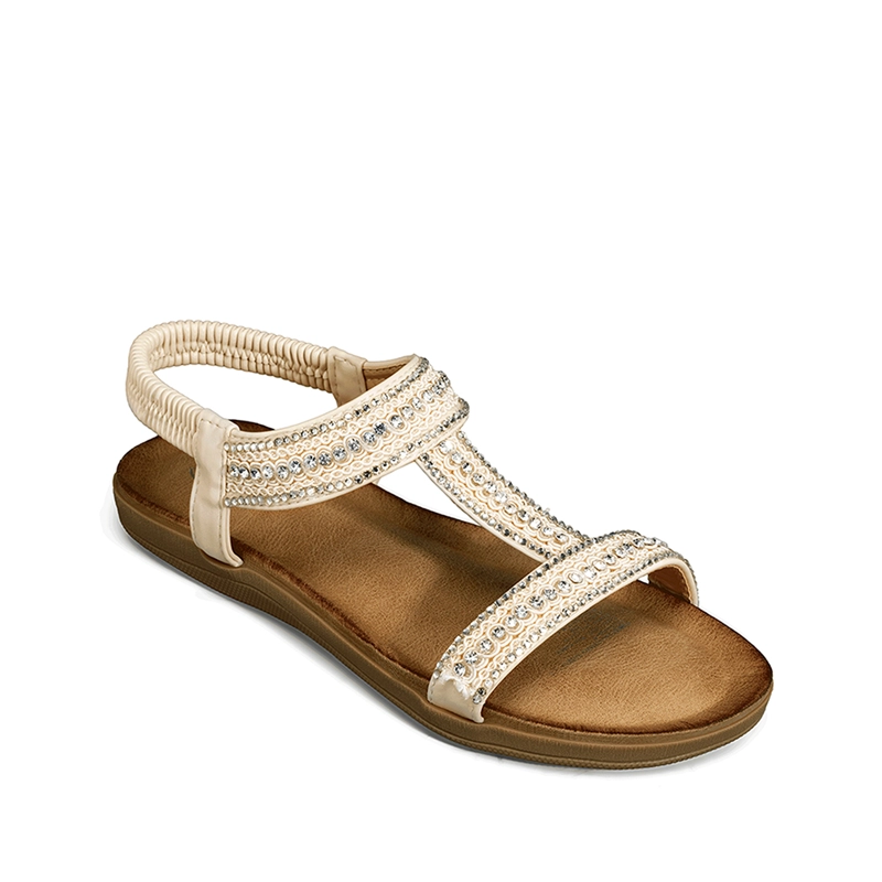 SANDALIA CASUAL PLANA PEDRERIA MUJER WEIDE JN721 - 7