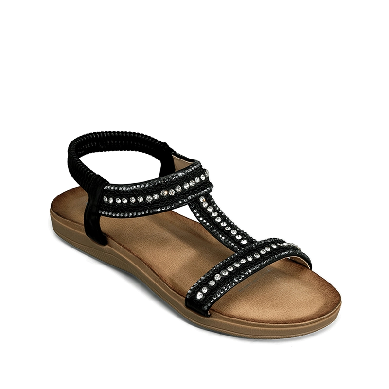 SANDALIA CASUAL PLANA PEDRERIA MUJER WEIDE JN721 - 7