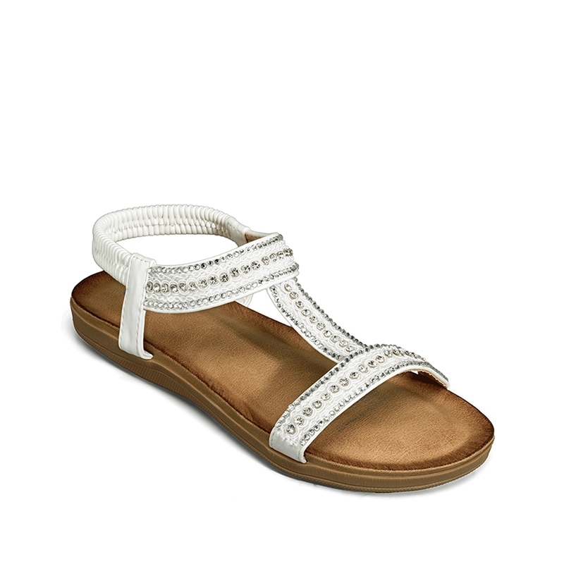 SANDALIA CASUAL PLANA PEDRERIA MUJER WEIDE JN721 - 7