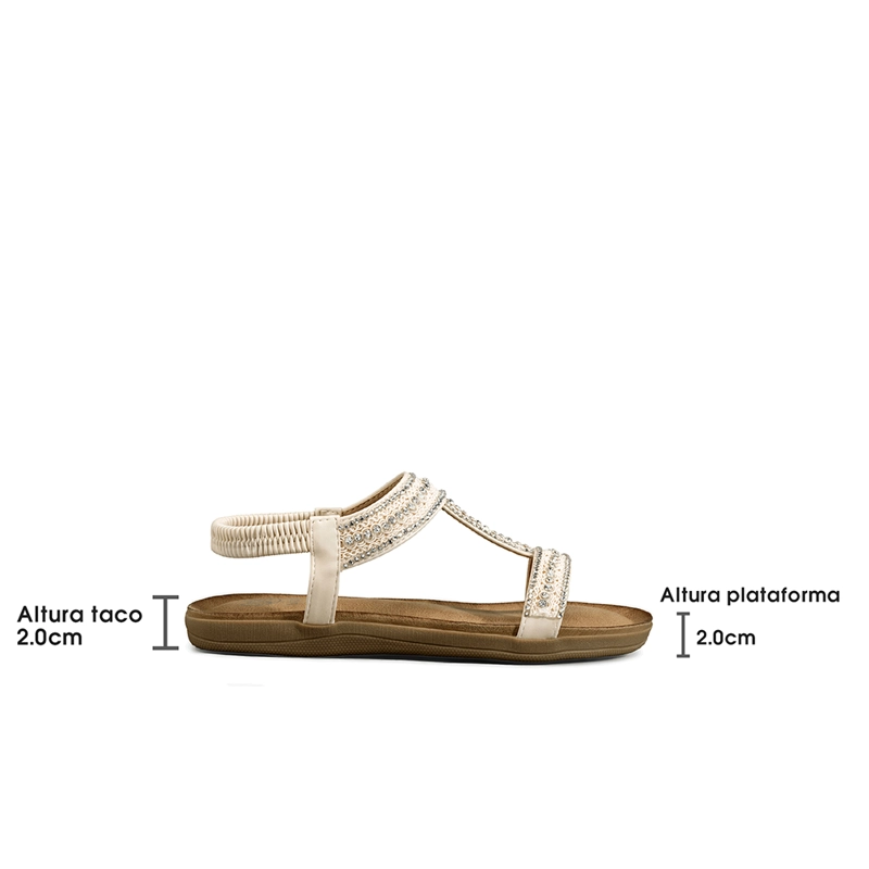 SANDALIA CASUAL PLANA PEDRERIA MUJER WEIDE JN721 - 8
