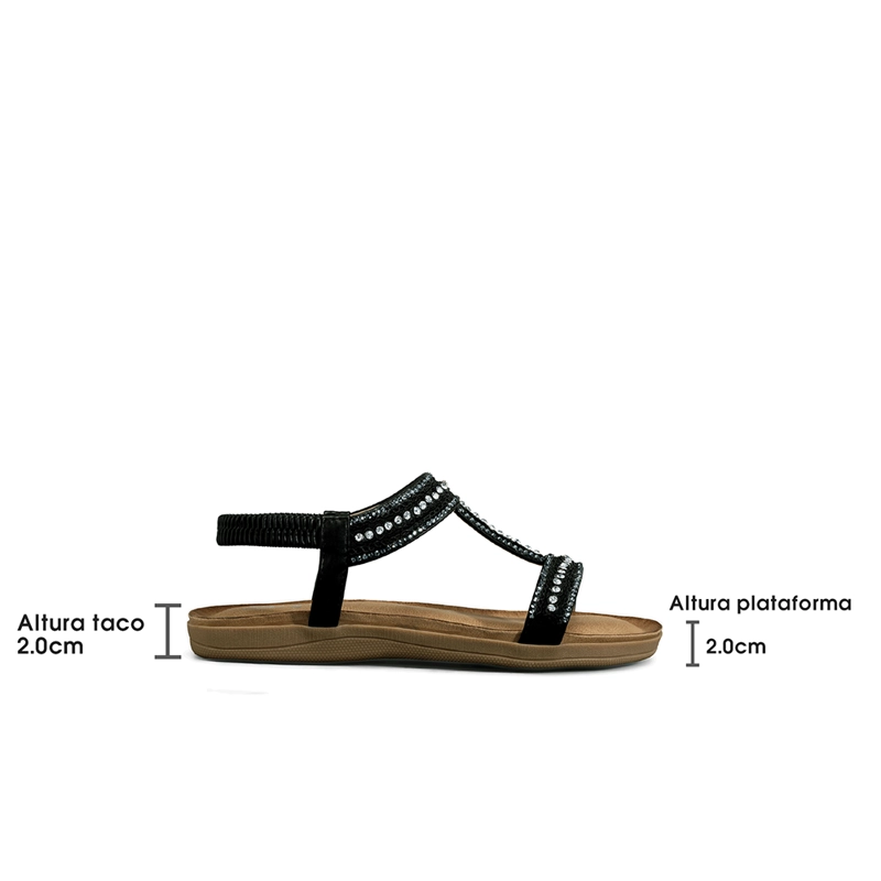 SANDALIA CASUAL PLANA PEDRERIA MUJER WEIDE JN721 - 8