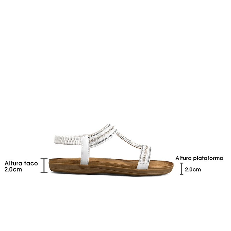 SANDALIA CASUAL PLANA PEDRERIA MUJER WEIDE JN721 - 8