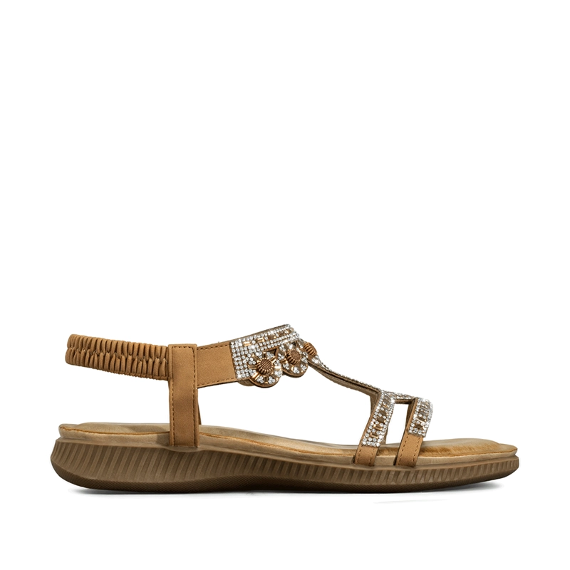 SANDALIA PLANA COMFORT PEDRERIA MUJER  WEIDE JS77 - 1