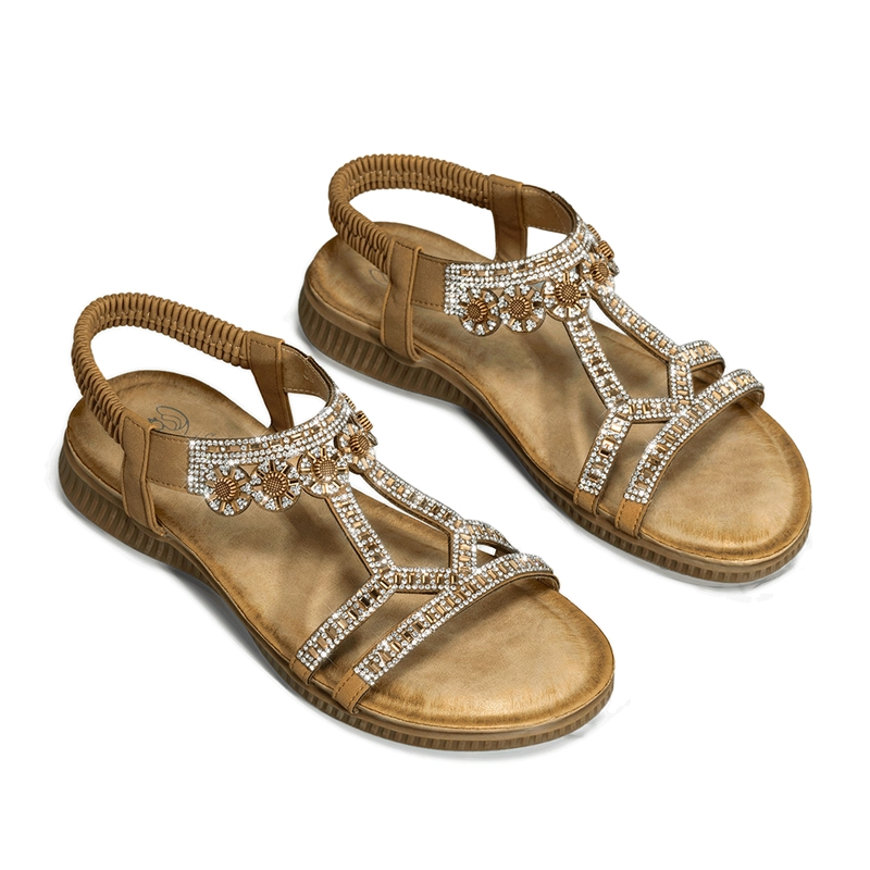 SANDALIA PLANA COMFORT PEDRERIA MUJER  WEIDE JS77 - 6