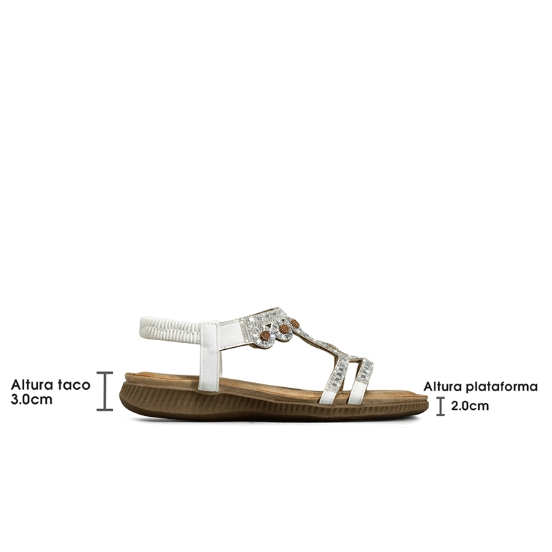 SANDALIA PLANA COMFORT PEDRERIA MUJER  WEIDE JS77 - 8
