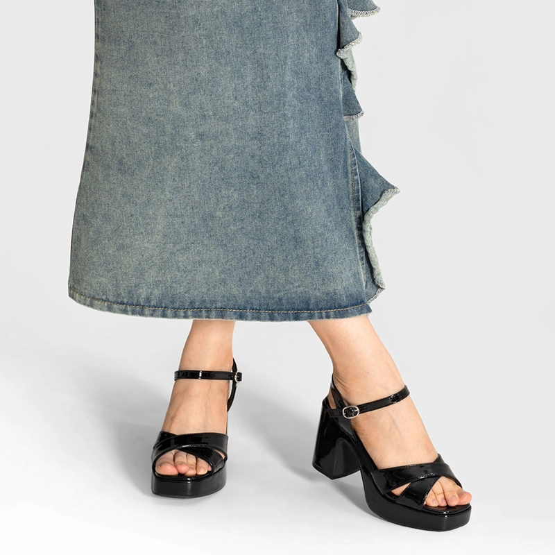 SANDALIAS CASUAL TACO ALTO MUJER FIESTA ELEGANTE WEIDE YL86 - 2