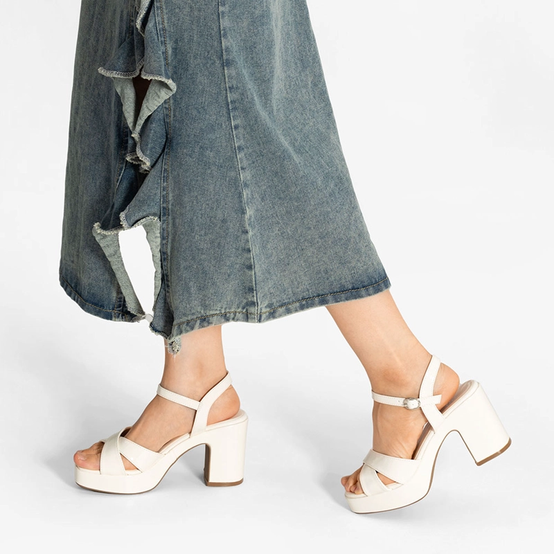 SANDALIAS CASUAL TACO ALTO MUJER FIESTA ELEGANTE WEIDE YL86 - 2