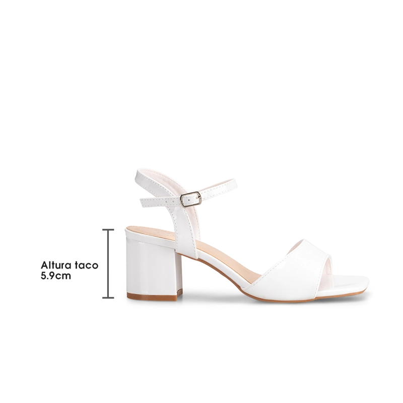SANDALIA CASUAL TACO BLANCA MUJER WEIDE GH79 - 7