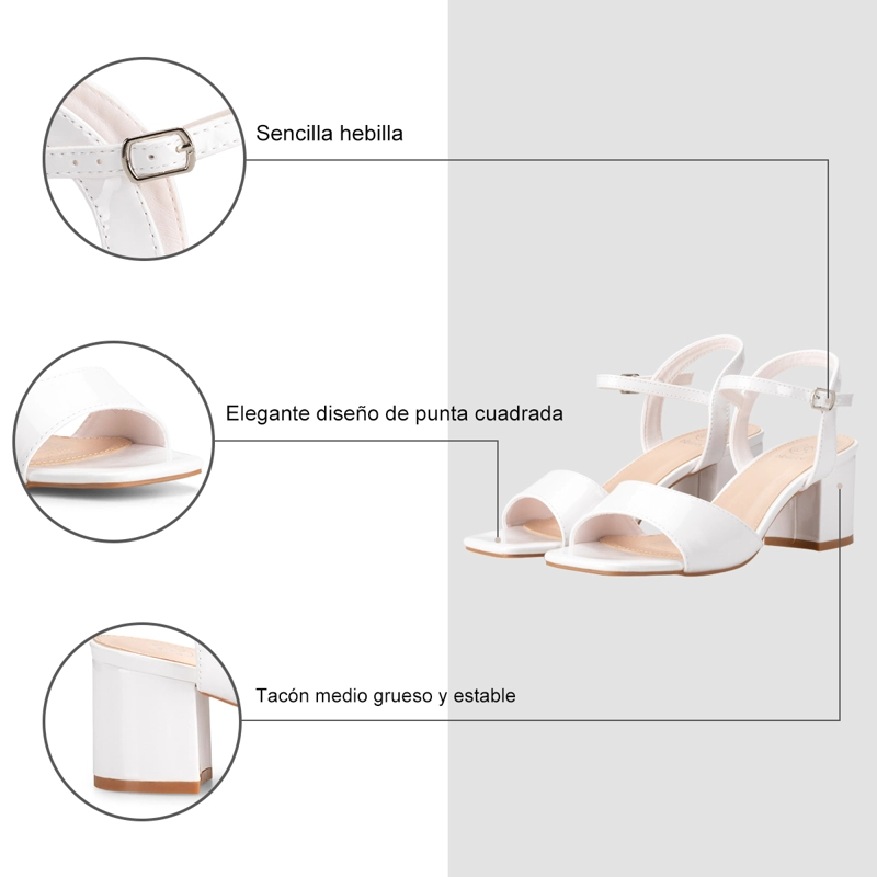 SANDALIA CASUAL TACO BLANCA MUJER WEIDE GH79 - 8