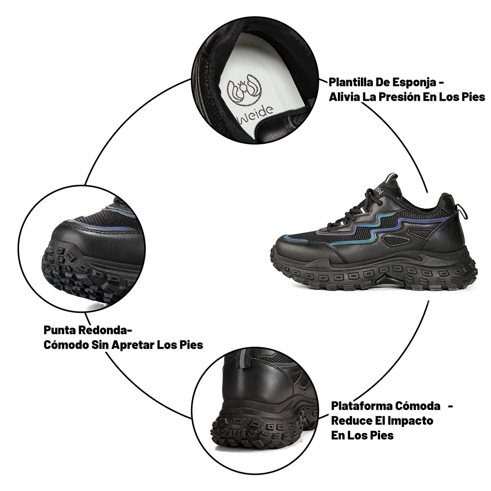 ZAPATILLAS NEGRO CASUAL MUJER WEIDE SL02 - 9