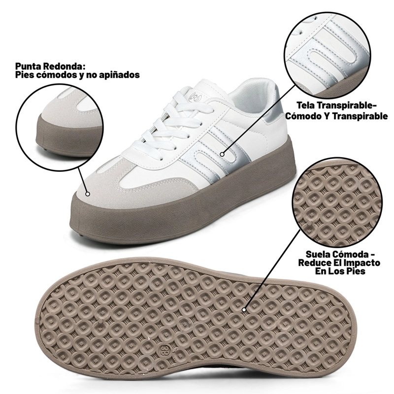 ZAPATILLA CASUAL MUJER URBANA PLATAFORMA CONFORT WEIDE LT203 - 8