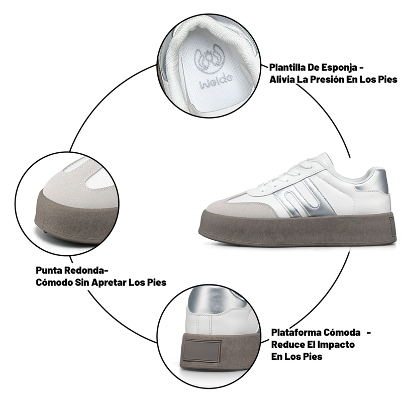 ZAPATILLA CASUAL MUJER URBANA PLATAFORMA CONFORT WEIDE LT203 - 9