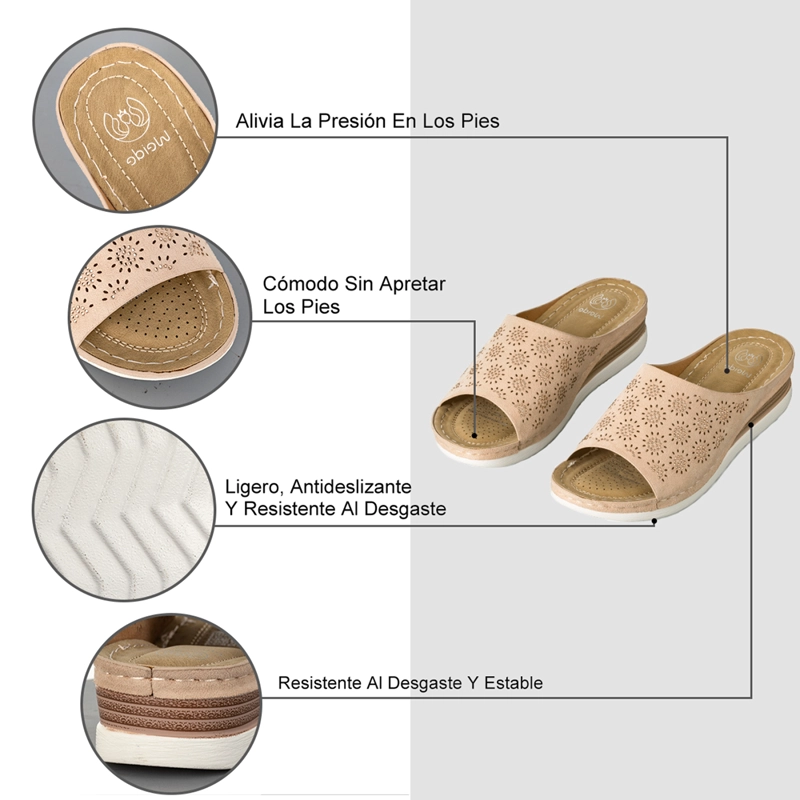 SANDALIAS CHALAS CASUAL CONFORT MUJER TACO CUÑA WEIDE QIU365 - 5