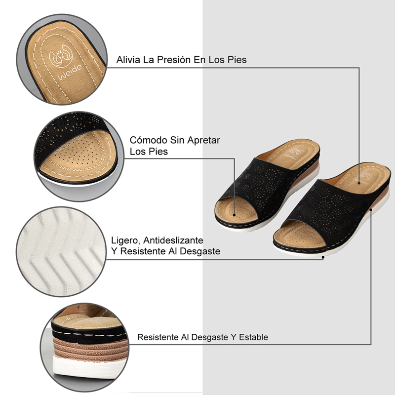 SANDALIAS CHALAS CASUAL CONFORT MUJER TACO CUÑA WEIDE QIU365 - 5