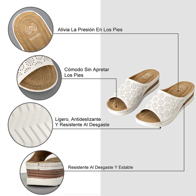 SANDALIAS CHALAS CASUAL CONFORT MUJER TACO CUÑA WEIDE QIU365 - 5