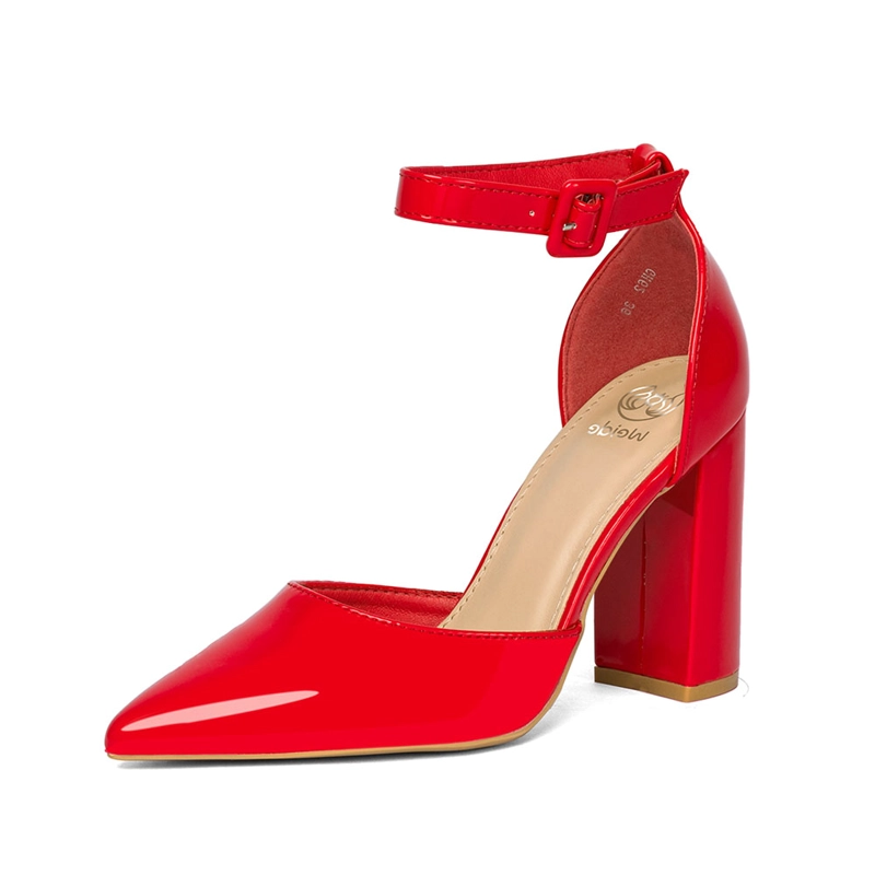 ZAPATO TACO ALTO ROJO FIESTA MUJER WEIDE GH62 - 5