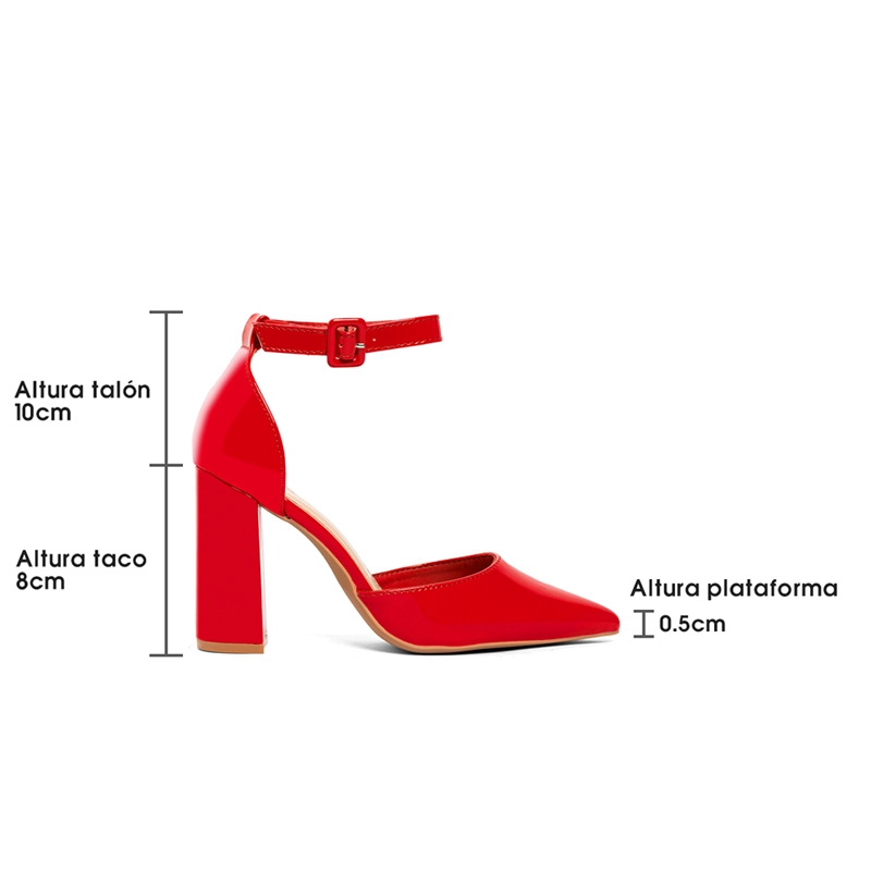 ZAPATO TACO ALTO ROJO FIESTA MUJER WEIDE GH62 - 7