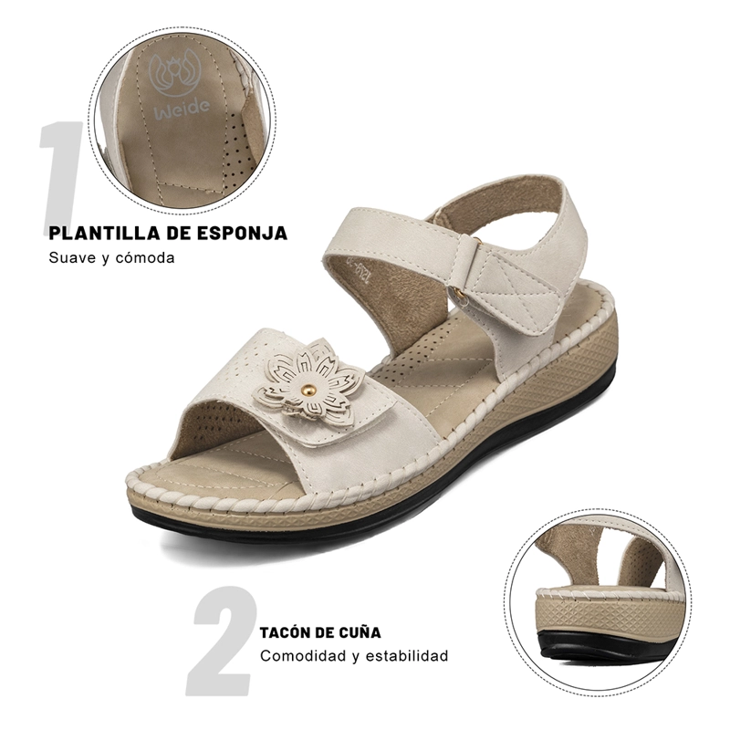 SANDALIA TACON CUÑA CASUAL SOFT MUJER WEIDE JS78 - 8