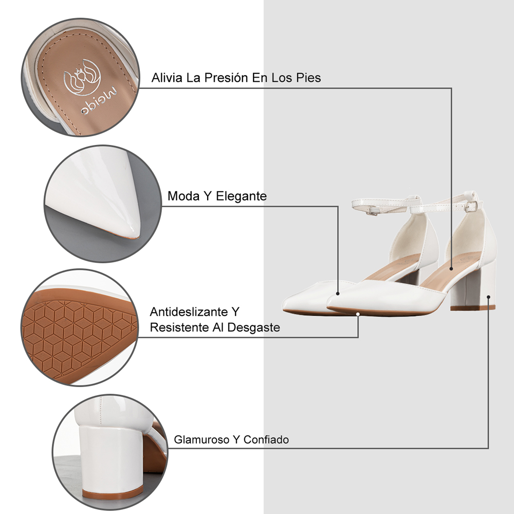 ZAPATO TACO ALTO BLANCO FIESTA MUJER WEIDE GH63 - 8