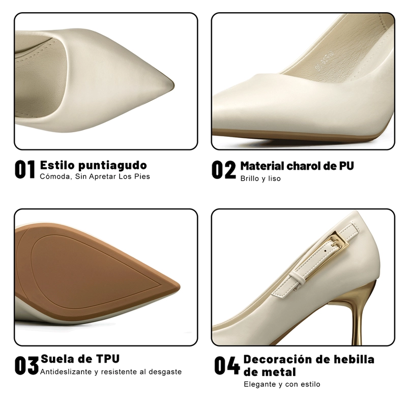 ZAPATO TACO ALTO FORMAL SIMIL CHAROL MUJER WEIDE GHE38 - 9