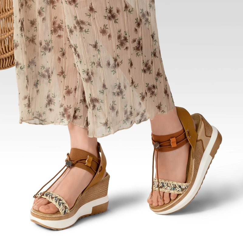 SANDALIAS CASUALES TACO CUÑA MUJER WEIDE JS02 - 2