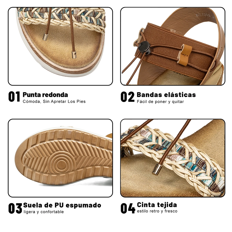SANDALIAS CASUALES TACO CUÑA MUJER WEIDE JS02 - 9