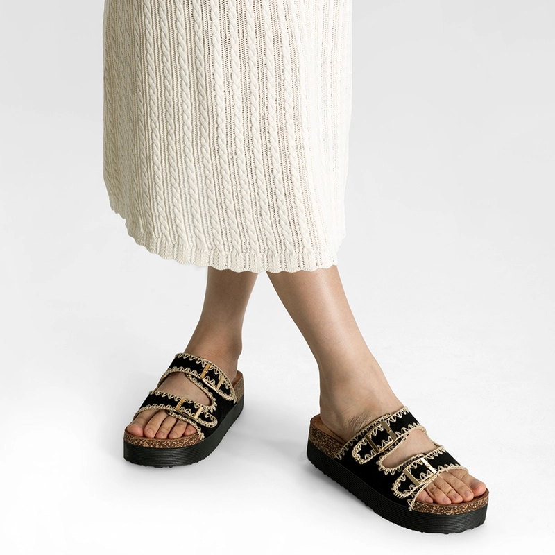 SANDALIA ESTILO CHALA CASUAL PLATAFORMA MUJER WEIDE QIU387 - 2