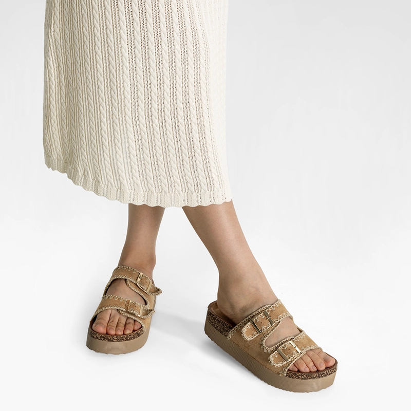 SANDALIA ESTILO CHALA CASUAL PLATAFORMA MUJER WEIDE QIU387 - 3