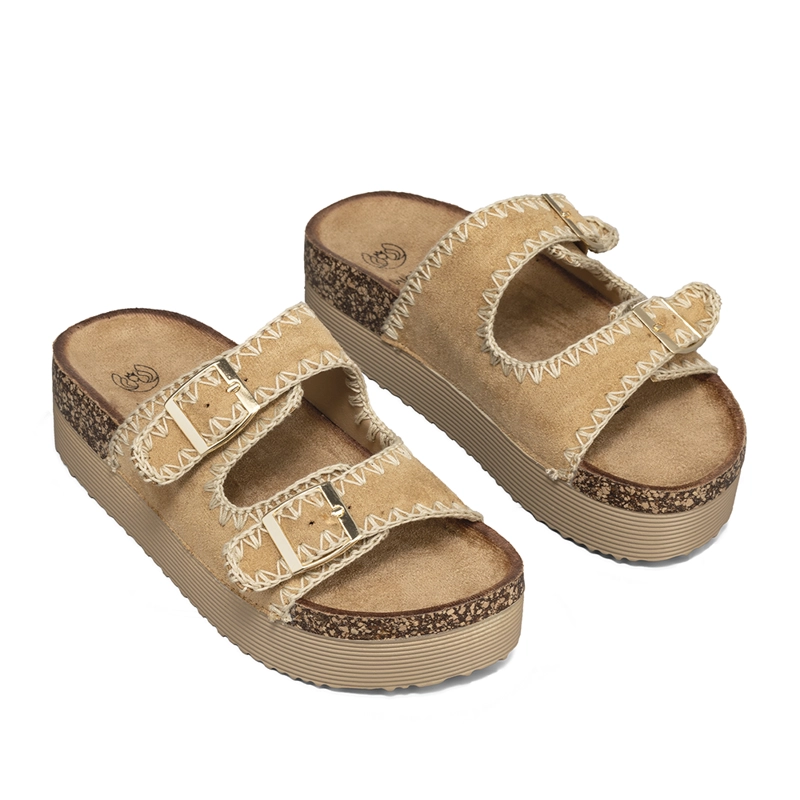 SANDALIA ESTILO CHALA CASUAL PLATAFORMA MUJER WEIDE QIU387 - 5