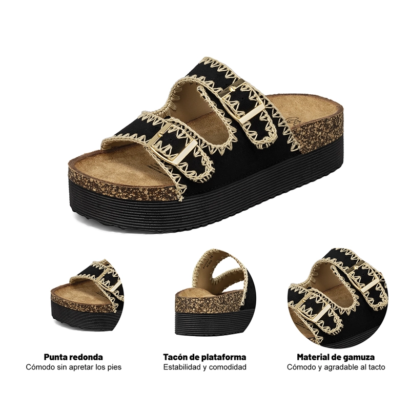 SANDALIA ESTILO CHALA CASUAL PLATAFORMA MUJER WEIDE QIU387 - 7