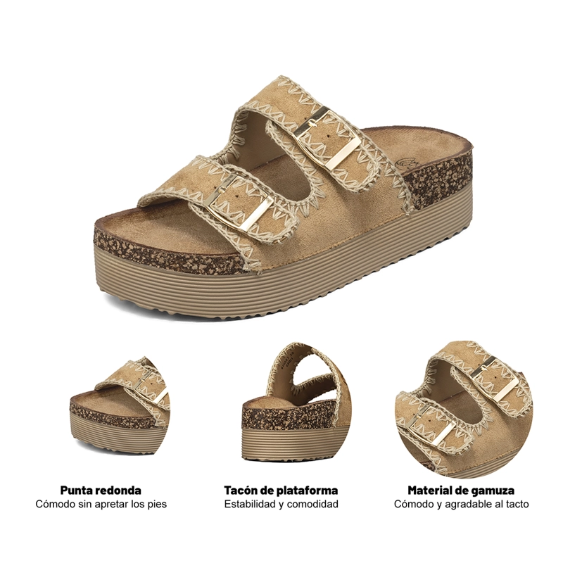 SANDALIA ESTILO CHALA CASUAL PLATAFORMA MUJER WEIDE QIU387 - 8