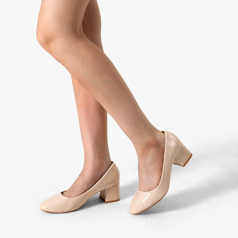 ZAPATOS TACO BEIGE OFICINA WEIDE GH52 - 2
