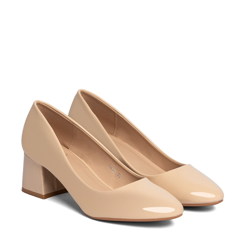 ZAPATOS TACO BEIGE OFICINA WEIDE GH52 - 6