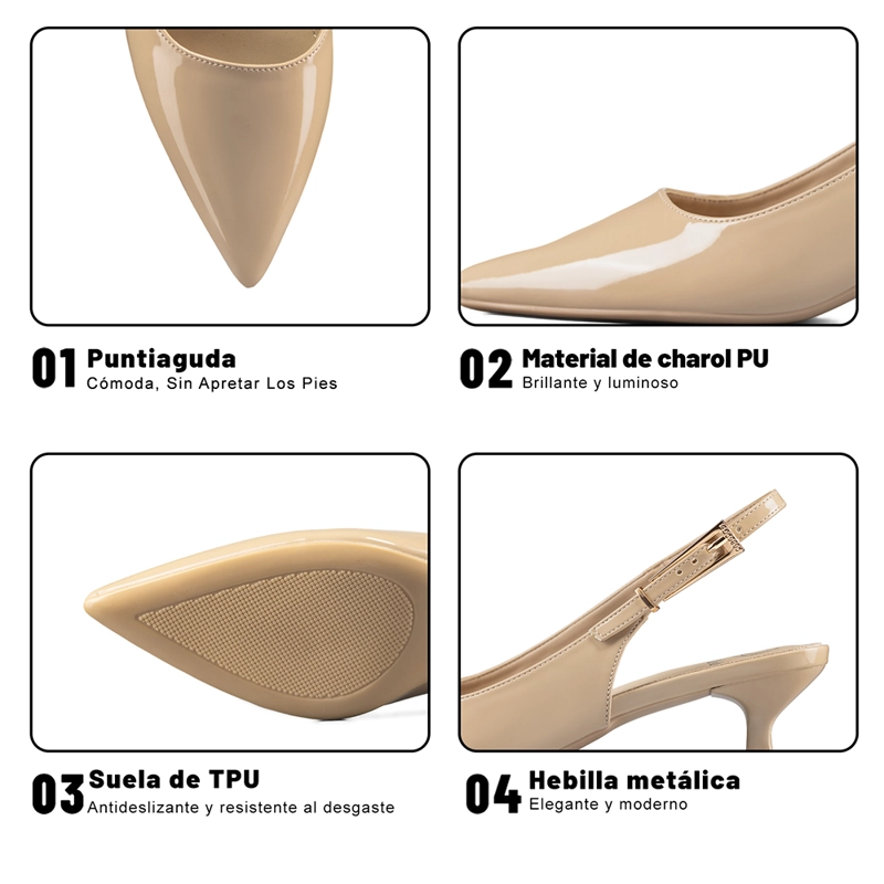 ZAPATO TACO TALON ABIERTO SIMIL CHAROL MUJER WEIDE GHE37 - 8