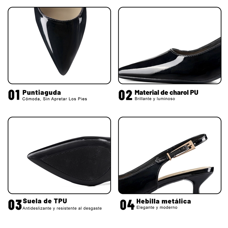 ZAPATO TACO TALON ABIERTO SIMIL CHAROL MUJER WEIDE GHE37 - 8