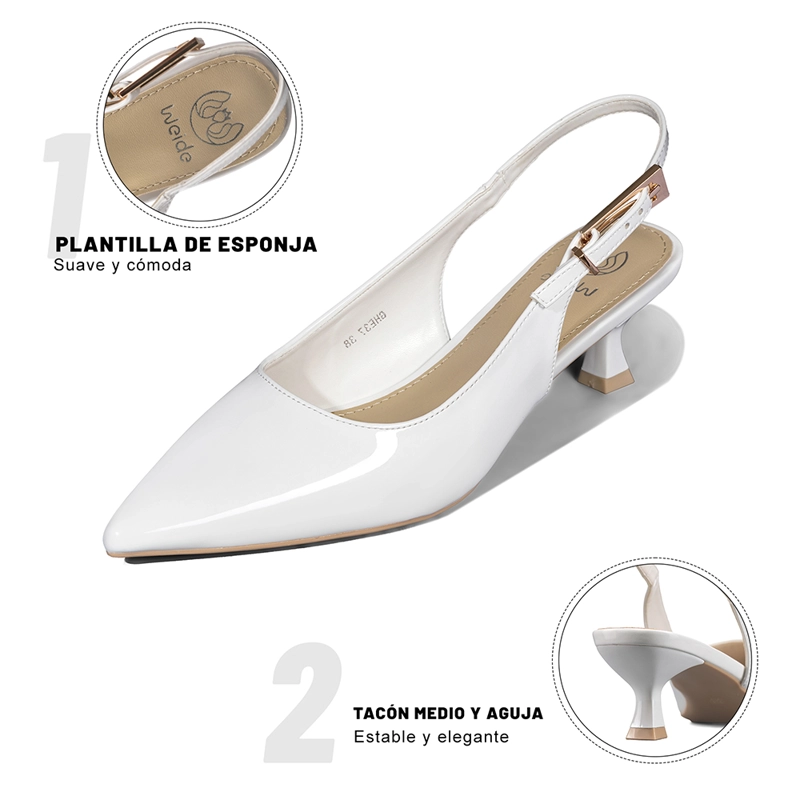 ZAPATO TACO TALON ABIERTO SIMIL CHAROL MUJER WEIDE GHE37 - 9