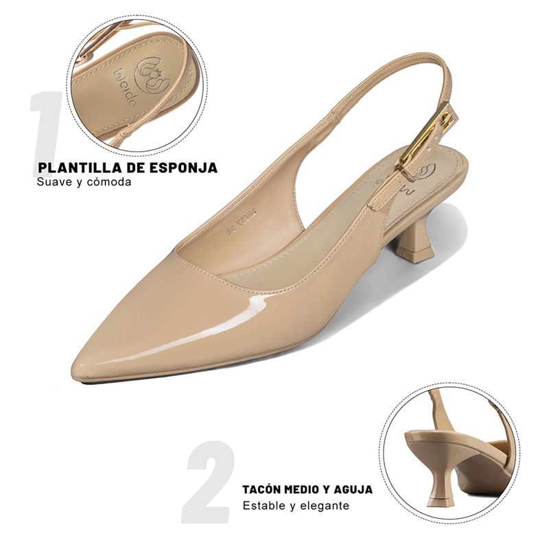 ZAPATO TACO TALON ABIERTO SIMIL CHAROL MUJER WEIDE GHE37 - 9