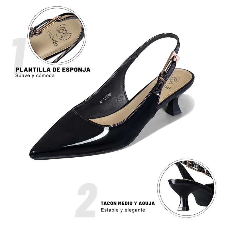ZAPATO TACO TALON ABIERTO SIMIL CHAROL MUJER WEIDE GHE37 - 9