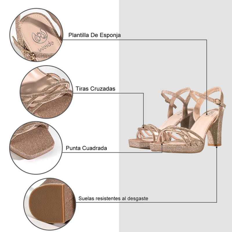 SANDALIA FIESTA GLITTER ELEGANTE MUJER WEIDE YOU236 - 8