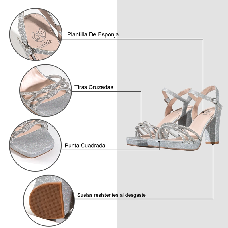 SANDALIA FIESTA GLITTER ELEGANTE MUJER WEIDE YOU236 - 8