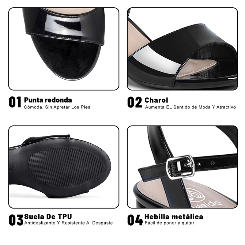 SANDALIA CASUAL TACO NEGRA MUJER WEIDE GH64 - 8