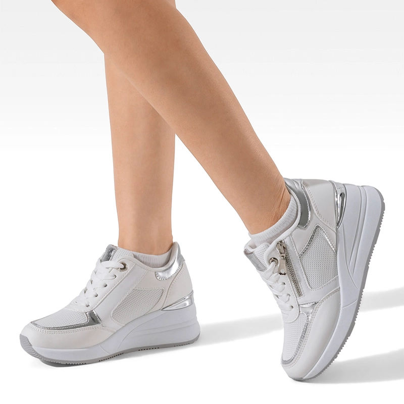 ZAPATILLA DEPORTIVA TACO CUÑA MALLA MUJER WEIDE JLL60 - 2